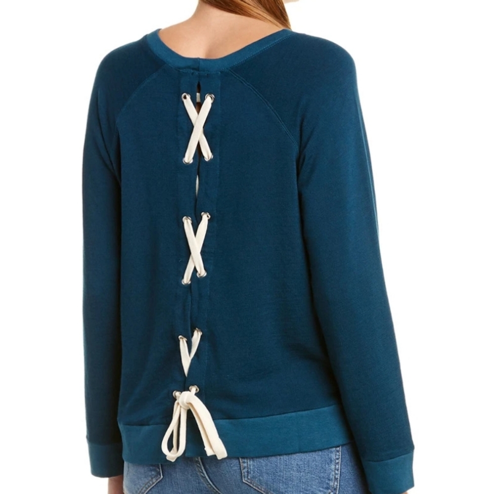 Monrow Lace Up Back Sweatshirt